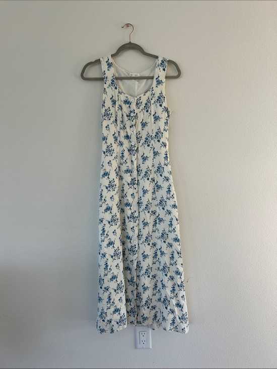 Blu Pepper Dresses & Skirts - Blu Pepper White Maxi Dress with Blue Floral Print